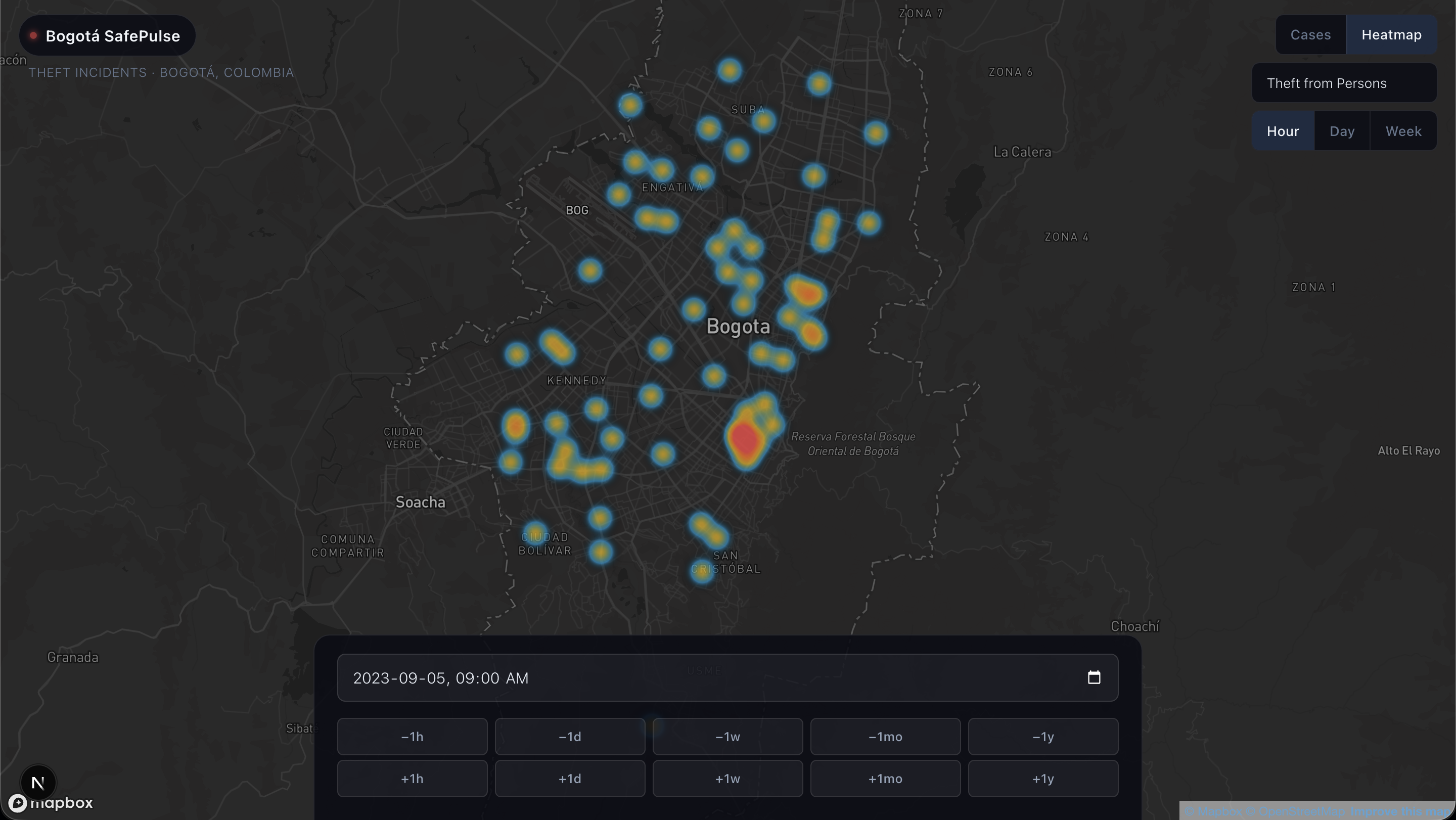 Bogotá crime heatmap webapp