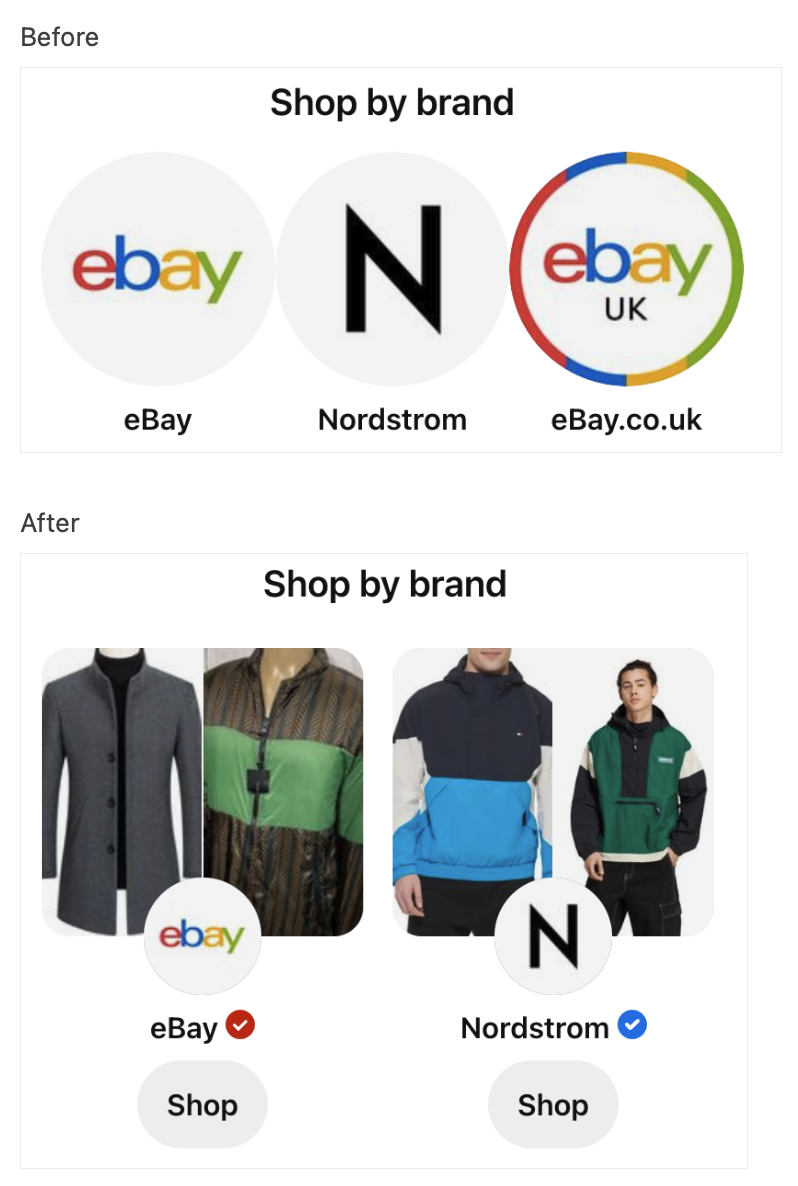 Shop by brand module UI iteration